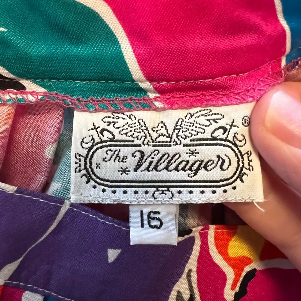 The Villager Skirt Giraffe Abstract Pop Art Leaves Retro Bold Vintage Size 16 - Image 10