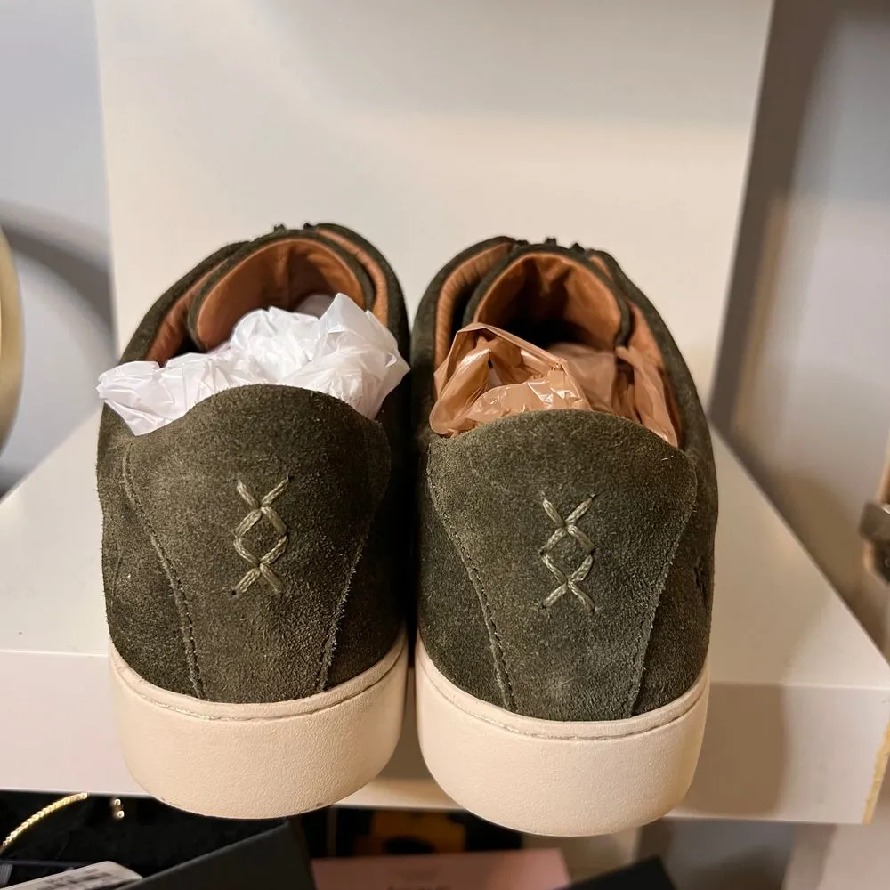 Frye‎ Lena Olive Green Suede Zip-Front Sneakers w/Zipper Closure - SZ 11 - Image 3