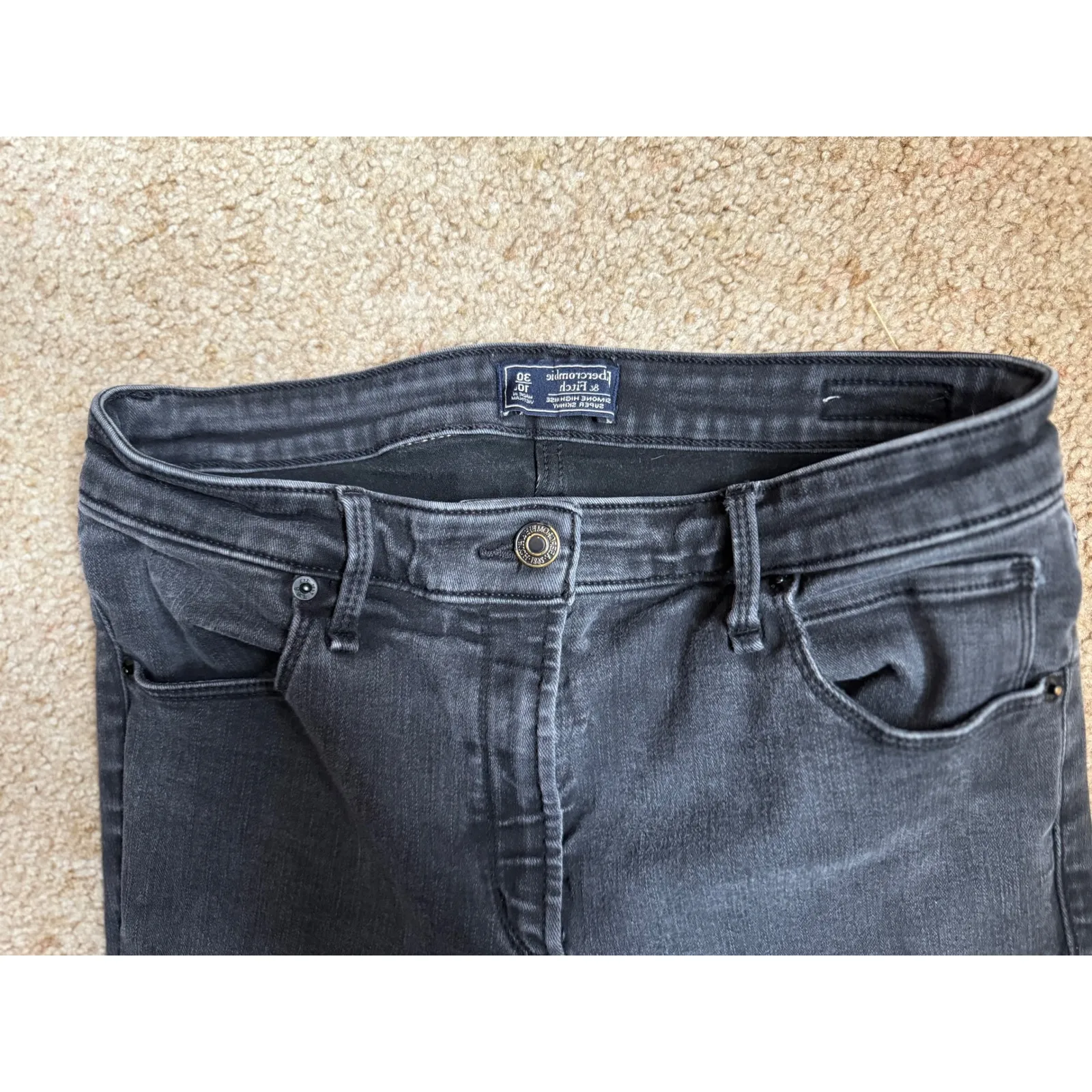 Abercrombie Fitch Jeans Women's Size 28 Black Wash Skinny Fit Denim Pants - Image 3