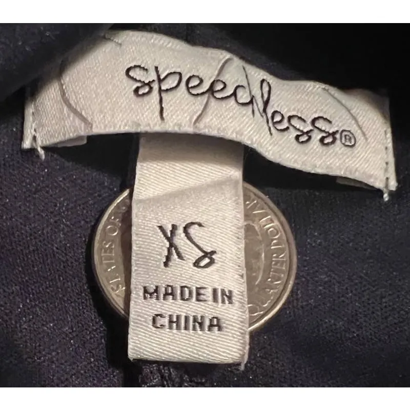 Speechless Women's Navy Long Sleeve Dress with Lining Croquet Sleeves Size XS‎ - Image 3