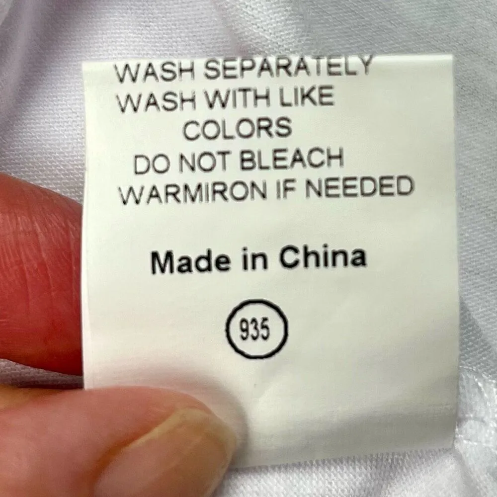 Women’s Large White Short Petal Sleeve Tee Shirt White - Image 9