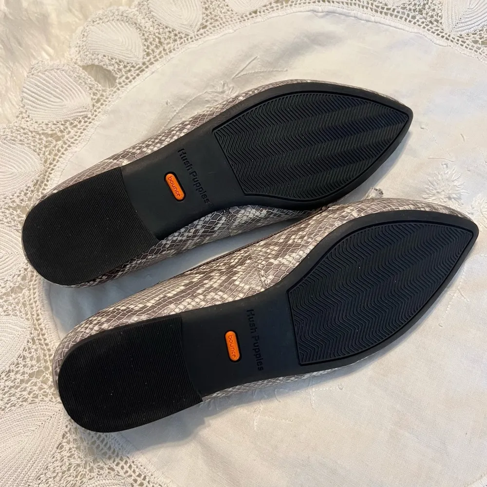 Hush Puppies Sadie Tassel Slip On Loafers Natural Snakeskin Embossed Leather 9W - Image 10