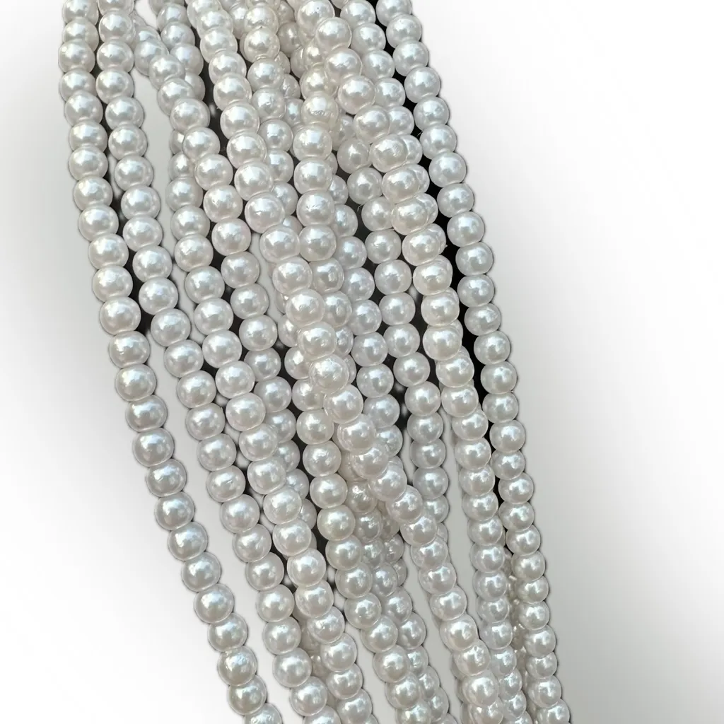 Gloria Vanderbilt Elegant White Beaded pearls Necklace 34” layered - Image 6