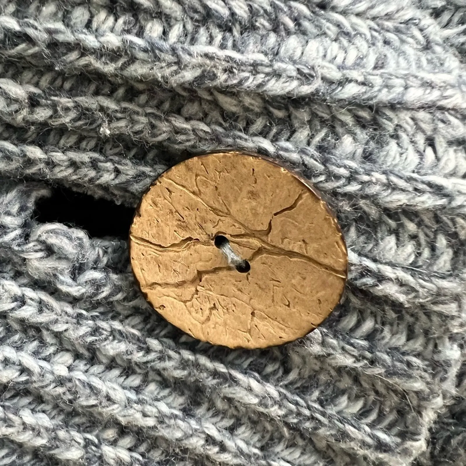 Vintage United States Sweaters Blue Shawl Collar One Button Woman's Cardigan S M - Image 7