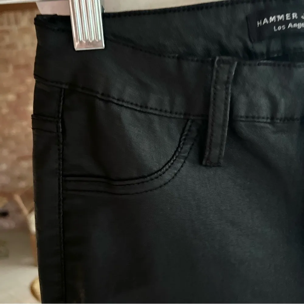 Hammer Jeans Skinny Moto Coated Black Faux Leather Pants 3 Gorpcore Streetwear - Image 6