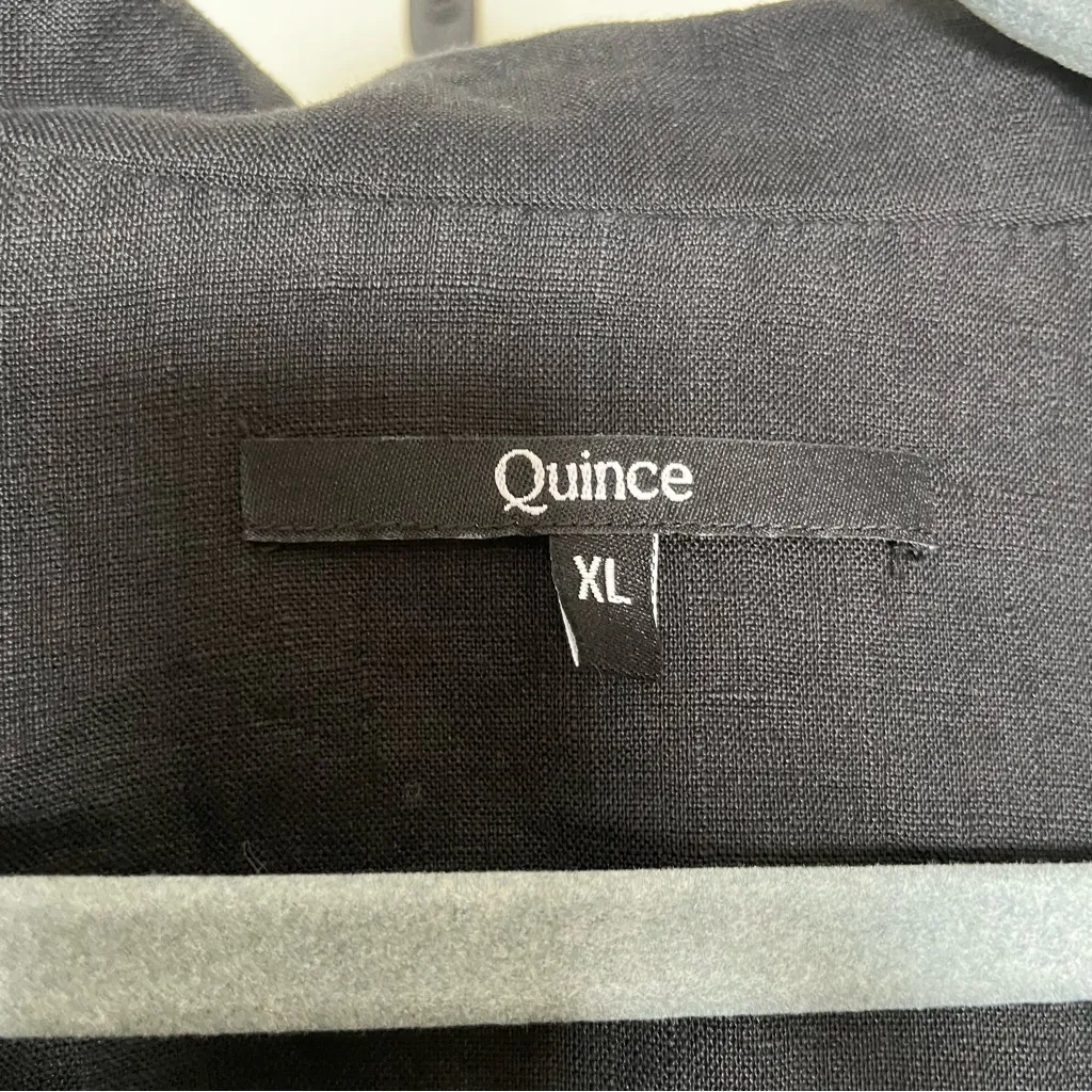 Quince 100% European Linen Black Short Sleeve Shirt XL - Image 5
