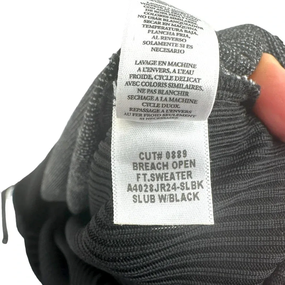 Koral  Breach Open Front Pullover Sweater Slub Gray Black‎ Size Small - Image 11