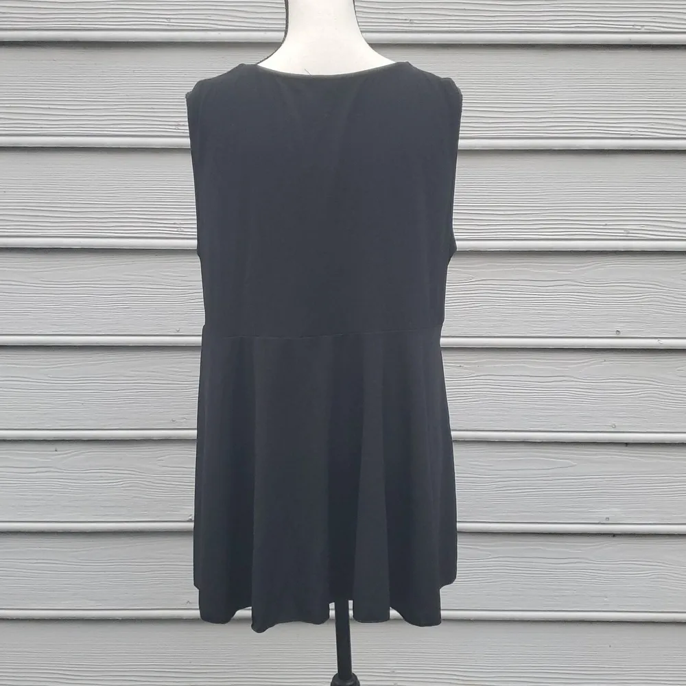 Simply Irresistible Deep V Neck Sleeveless Blouse Black Size 2X - Image 4