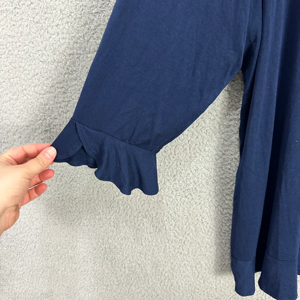 Westport Women 2X Blue Geometric Print Tunic Top Rhinestone Boho Hippie Festival - Image 3