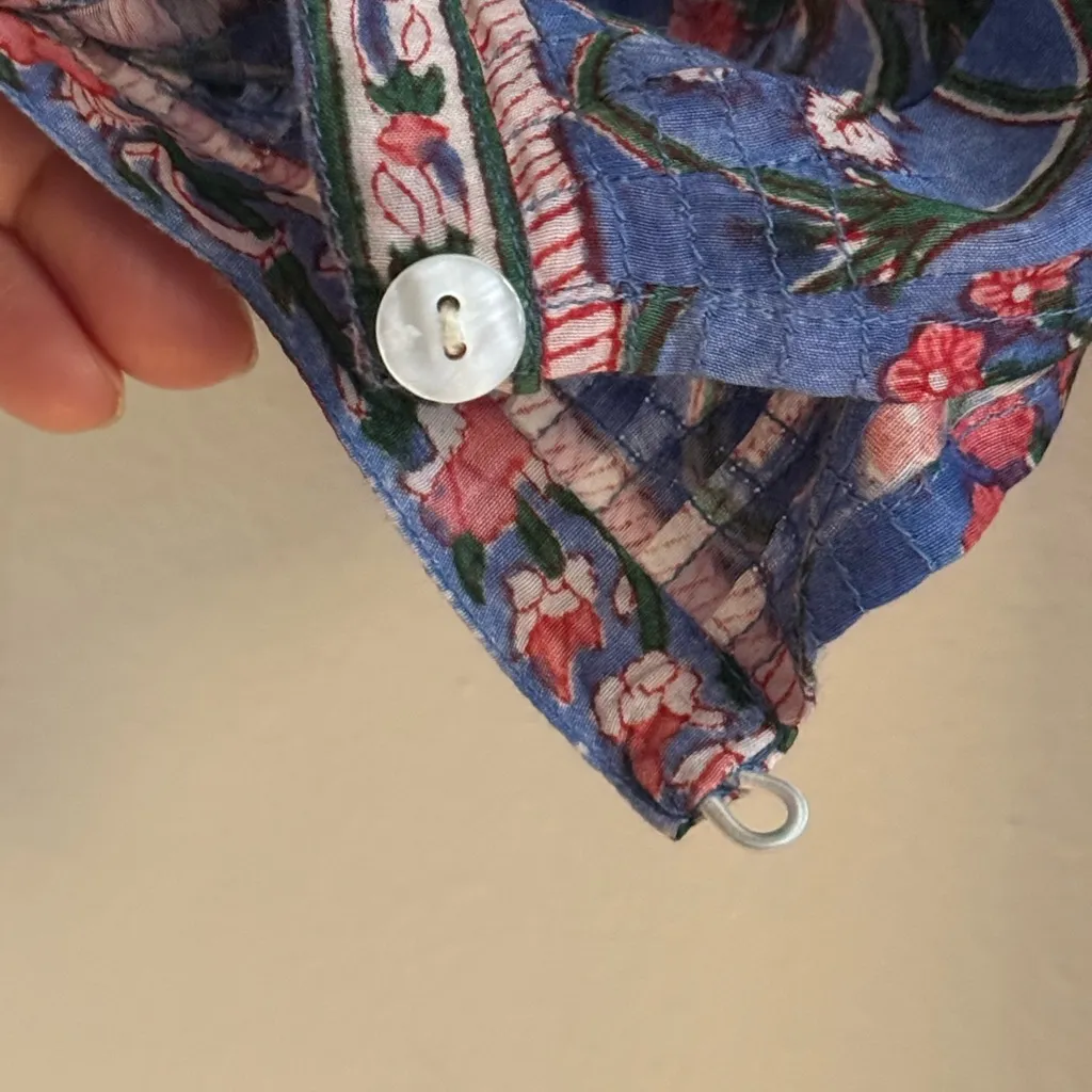 NWOT Alicia Bell Maddy Puff Sleeve Floral Maxi Silk Blend Midi Dress Small $375 Pink - Image 10