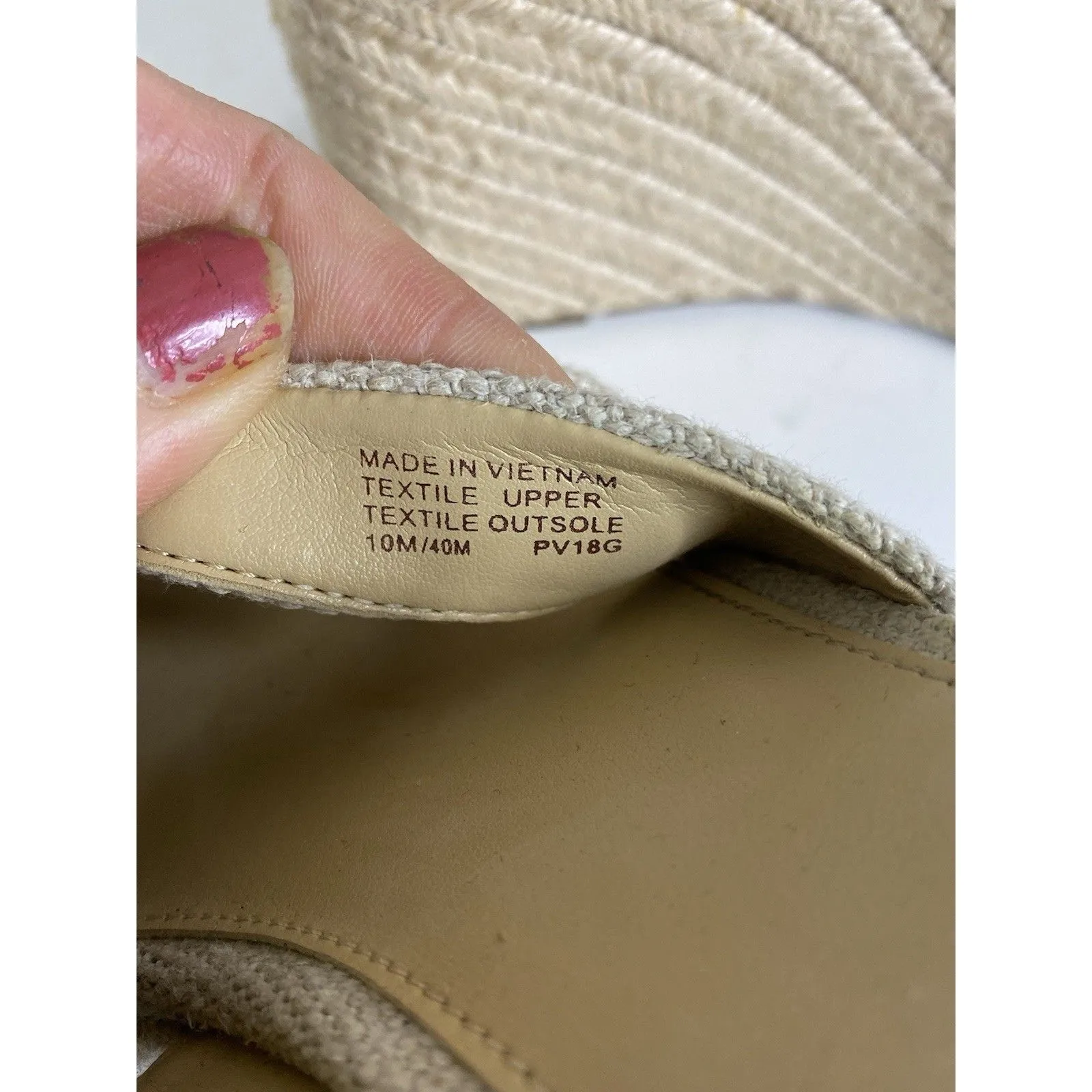 Michael Kors Berkley Women 10 Zipper Mid Wedge Sandals Platform Espadrille Linen - Image 7