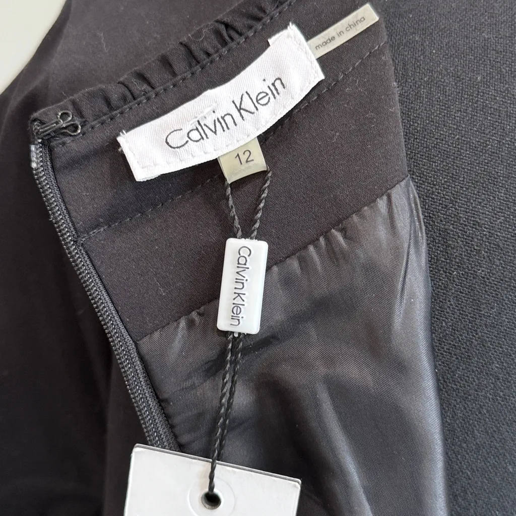 Calvin Klein NWT Black Dress with Belt Detail Size 12 - Image 6