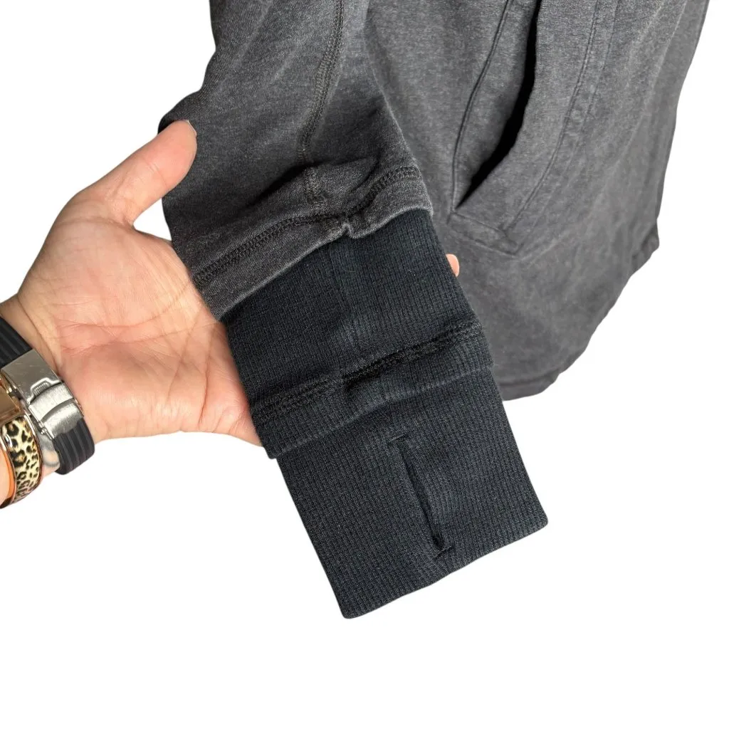 Lululemon Gratitude Wrap Jacket Small Grey Snap Closure Cotton Blend Long Sleeve Gray - Image 10