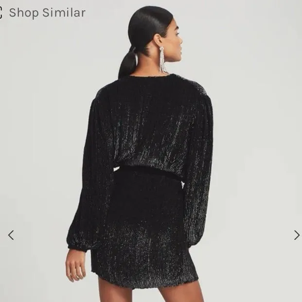 Retrofête Gabrielle Sequin Robe Dress in black Size L - Image 3