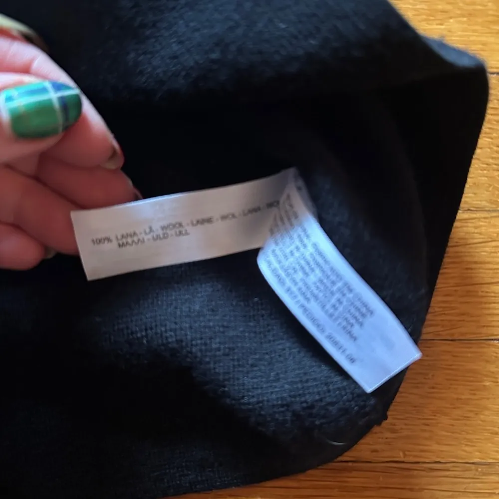 Massimo Dutti Wool Double Breasted High Neck Black Sweater, Size Small - Image 6