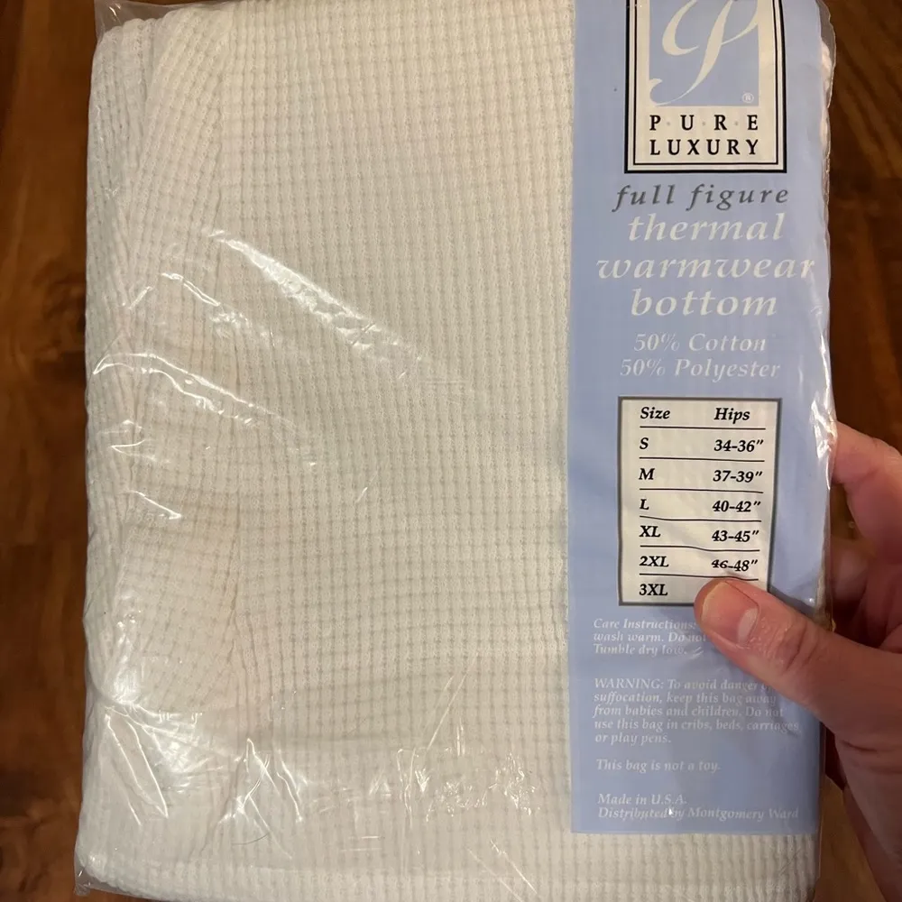 Montgomery Ward Thermal Wear Bottom White Pants Womens NWT Longjohns 1X Vintage - Image 7