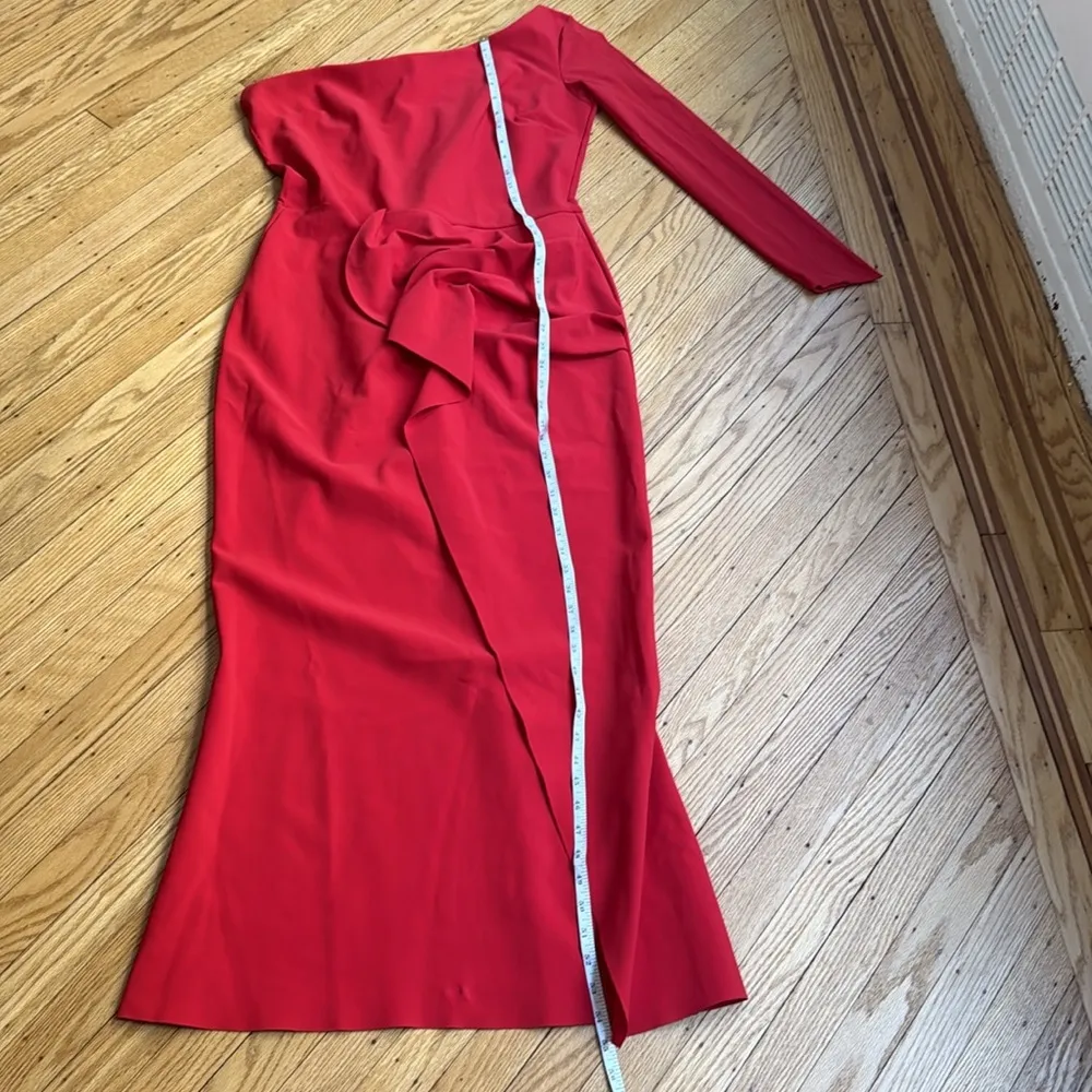 CHIARA BONI LA PETITE ROBE Red One-Shoulder Dress size large - Image 5