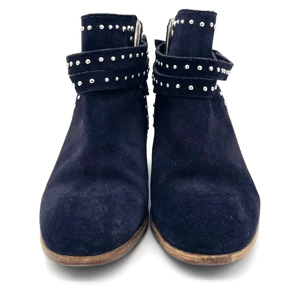Boden Keira Studded Ankle Booties Ink Dark Navy Suede Women’s Size 38 EU | 7 US Blue - Image 8