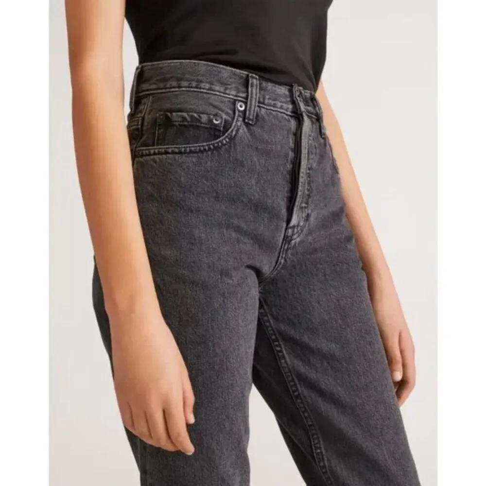 Everlane The Cheeky Straight Jean in Washed Black Size 27 Crop - Image 2