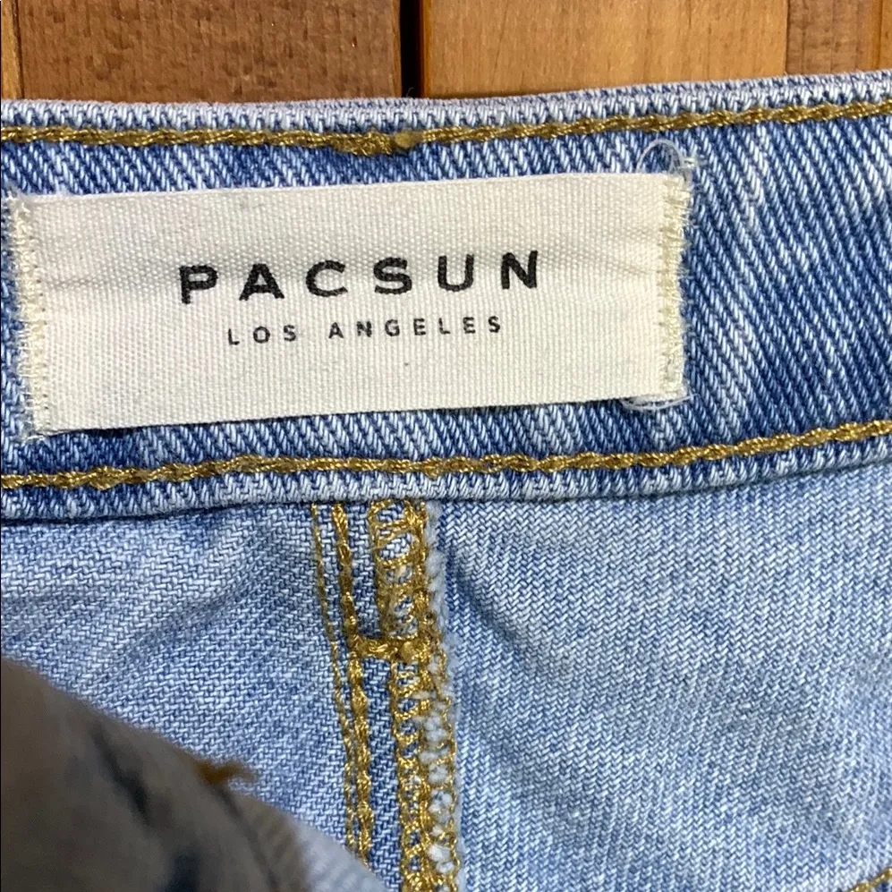 PacSun Light Blue Distressed Denim Shorts - Image 3