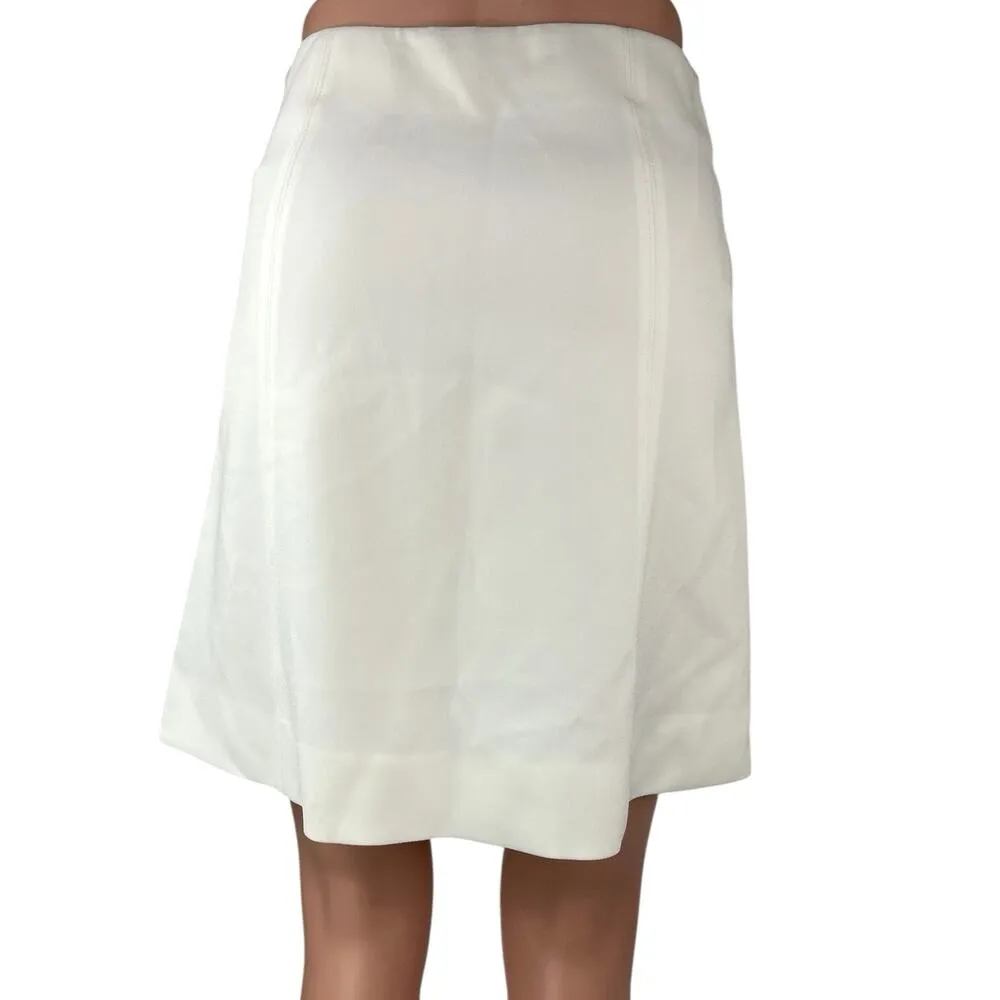 Aritzia Babaton Women's White Zip Up Straight A-Line Knee Length Skirt Size 2 - Image 3