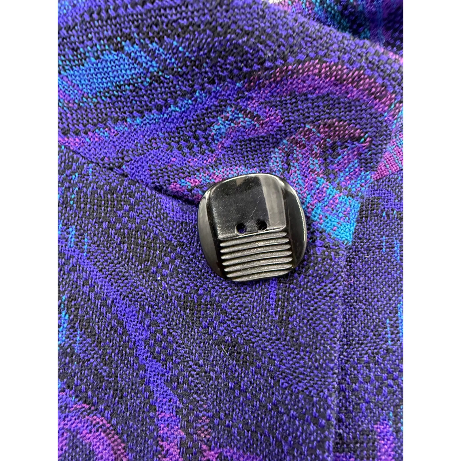 Vintage Pendleton Womens Wool Paisley Blazer Jacket Purple Blue Size 14 - Image 7