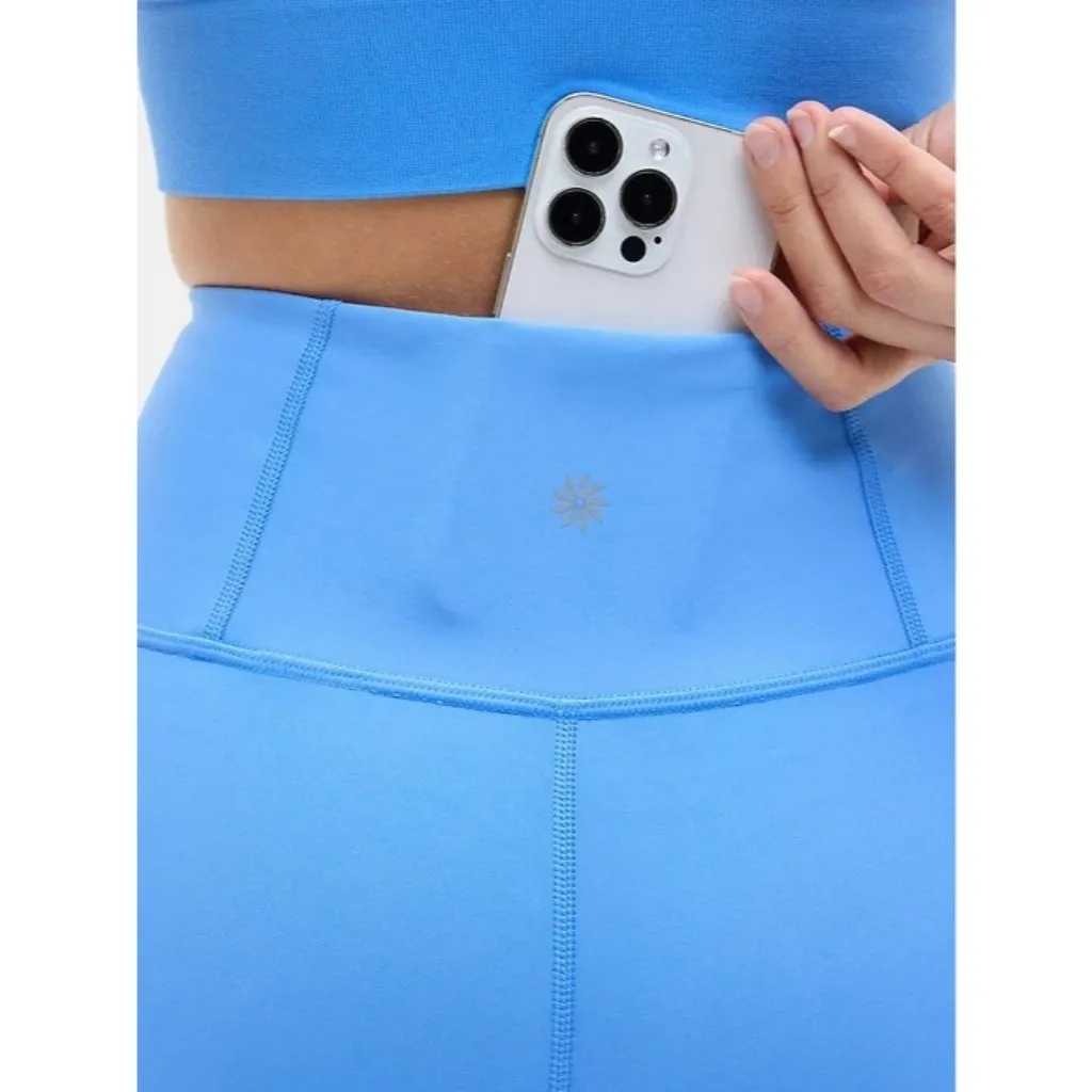 New Athleta M Interval Perforated Cornflower Blue Leggings Medium Regular - Image 4