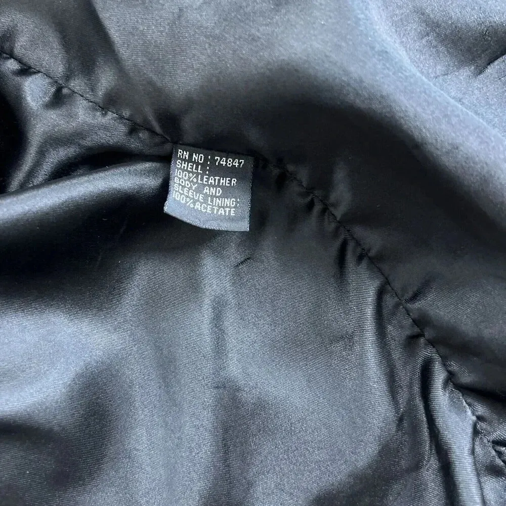 Andrew Marc Vintage Leather Trench Coat Black Snakeskin Moto Jacket Size Large - Image 5