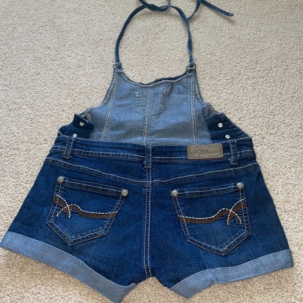 Womens Nissi Romper Jeans Shorts Blue - Image 4