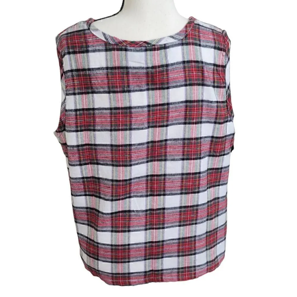 Country Store Size M Red Plaid Flannel Camisole Sleeveless Top Size M - Image 2