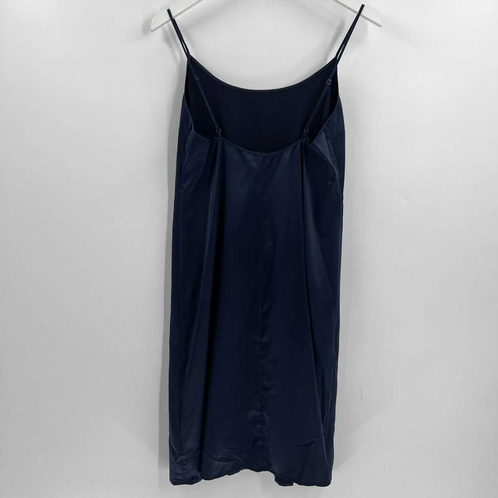 STAUD Midi Slip Dress Size Medium Satin Dark Navy Blue Cocktail Party Minimalist - Image 6