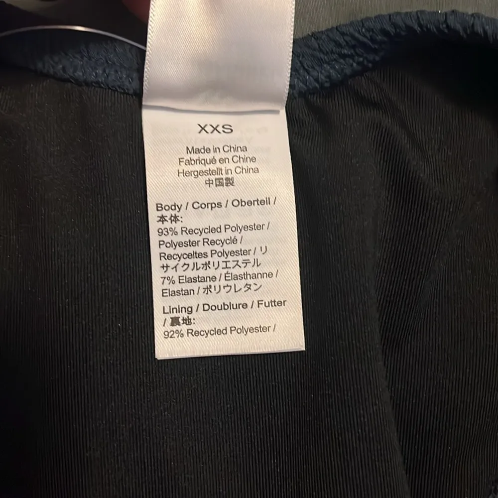 JCrew Textured Curved Waist Cheeky Bikini Bottom Navy Size XXS NWT - Image 4