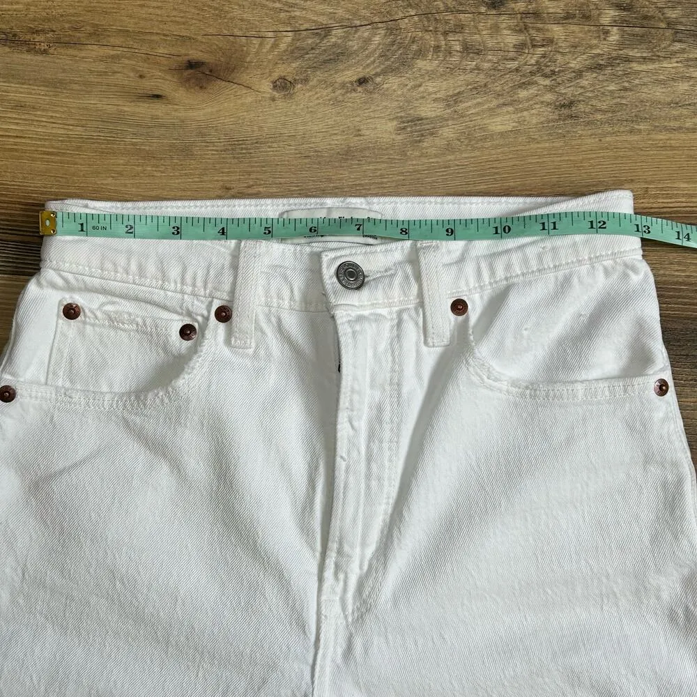 Abercrombie & Fitch Jeans The Ankle Straight Ultra High Rise White Denim 26 2 S - Image 8