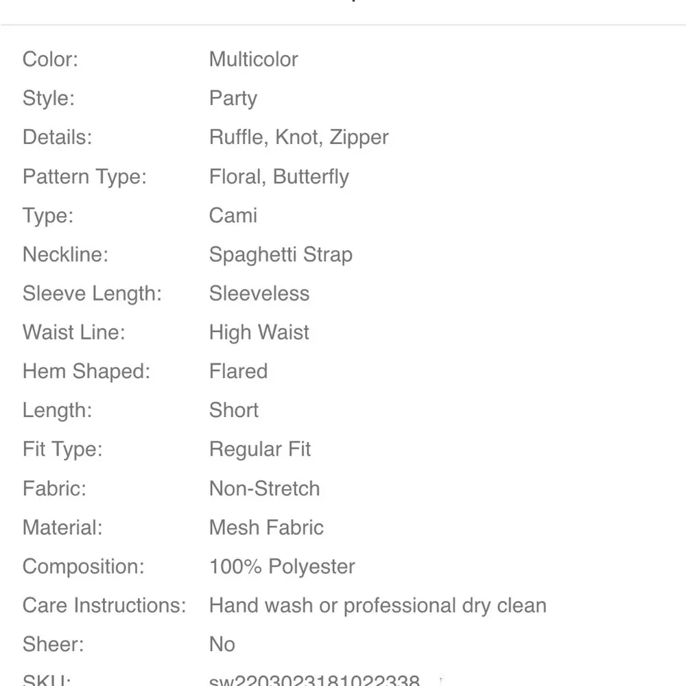 SHEIN Cami Dress Floral Print Bow Tie Front No Stretch Mini Dress Sz M Like New! - Image 8