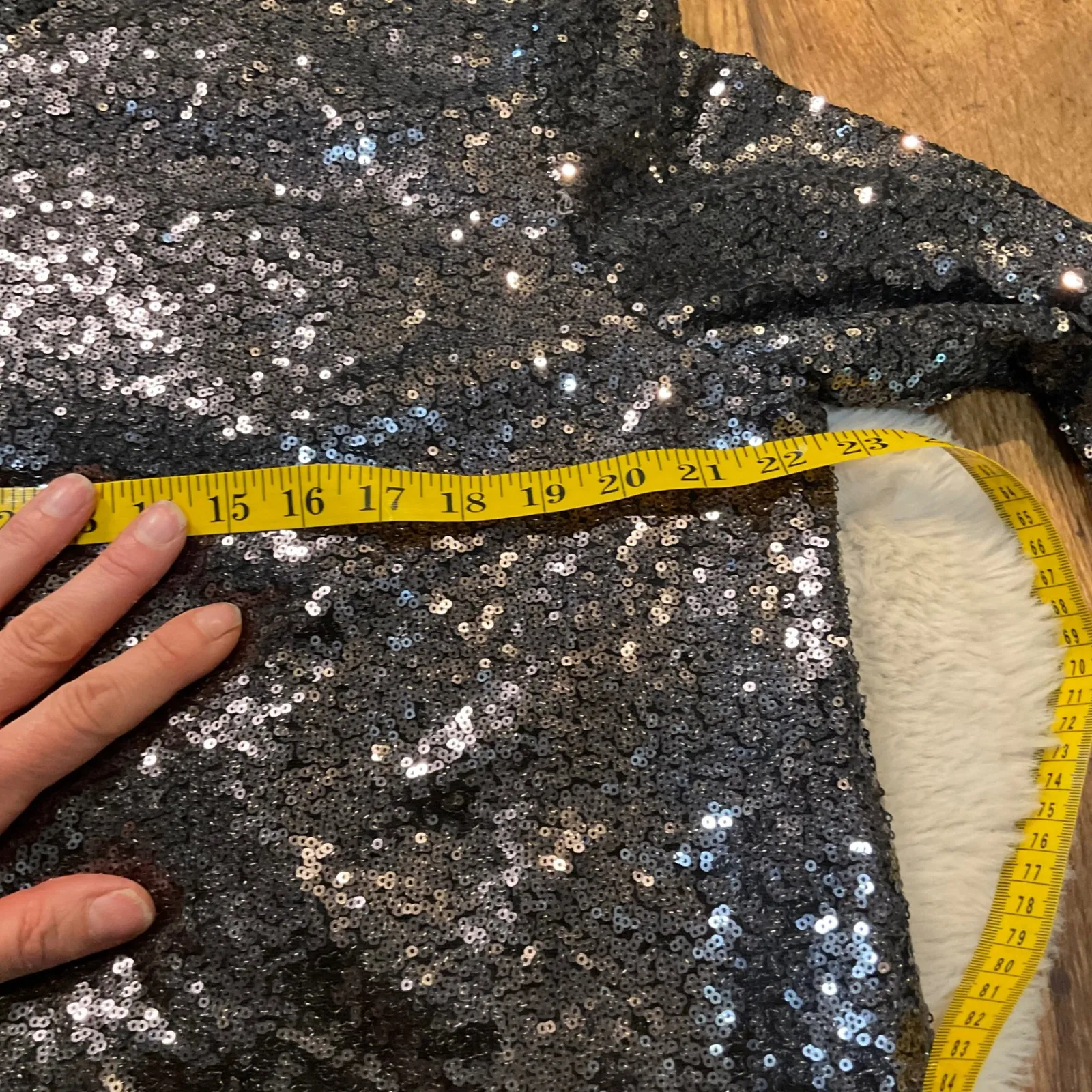 Lane Bryant Sequin Blouse Size 16 Lined‎ Mock Neck Long Sleeve Holiday NWT - Image 9