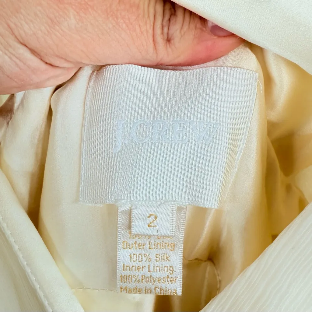 J.Crew Ivory Sophia Silk Chiffon Pleated Skirt Wedding Gown - Image 8