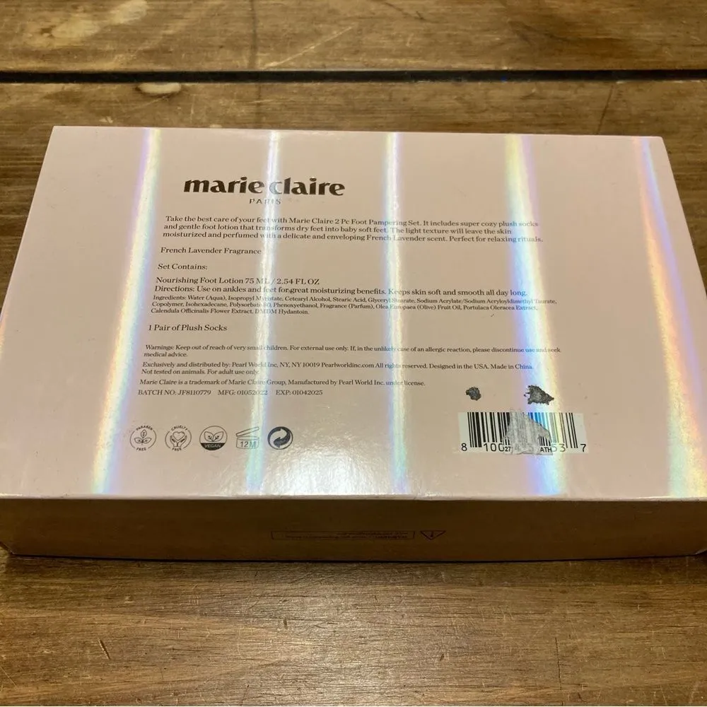 Marie Claire Foot Pampering Gift Set Pink Cozy Socks and Lotion New - Image 3