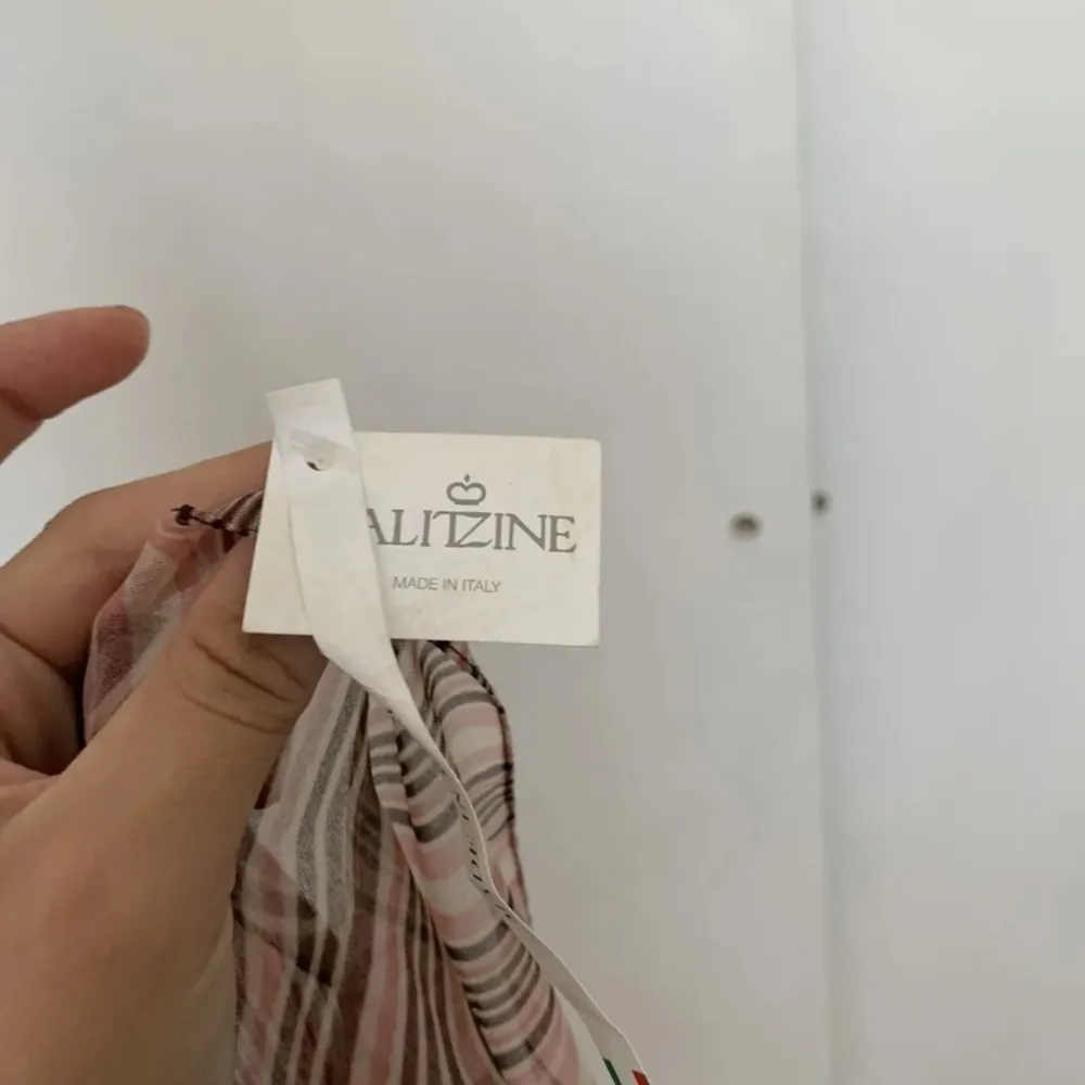 Galitzine Nwt Italian Scarf Brown White Pink‎ Swirls Vintage Infinity light - Image 3