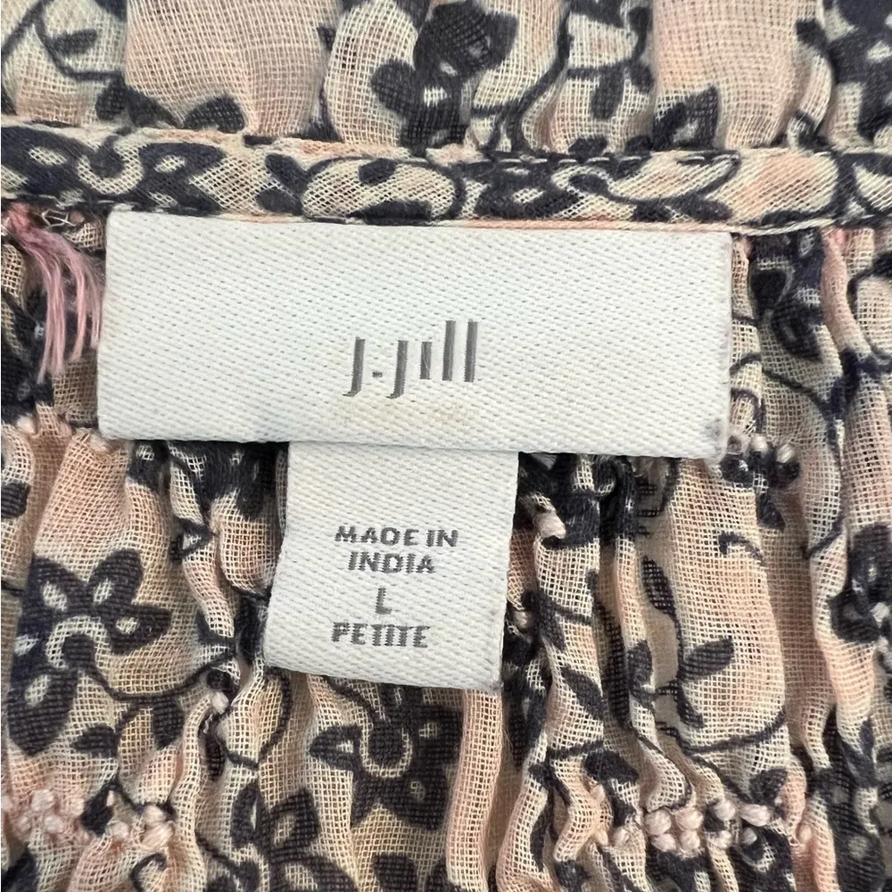 Women’s J Jill Sheer Rose Water Smocked Shirt Blouse Large Petite EUC Pink Size undefined - Image 6