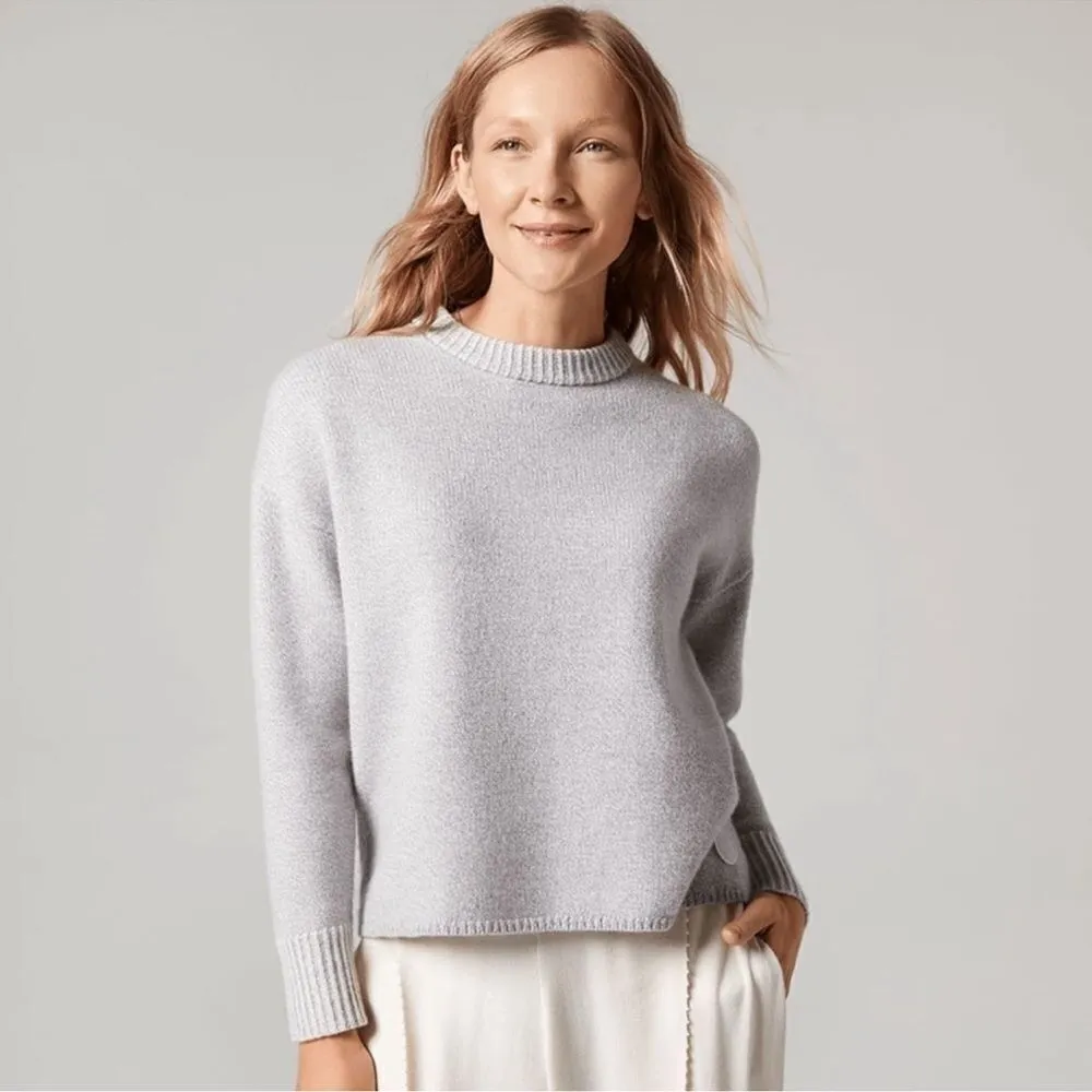 allbirds  boiled merino wool pullover sweater in natural grey, size medium - Image 11