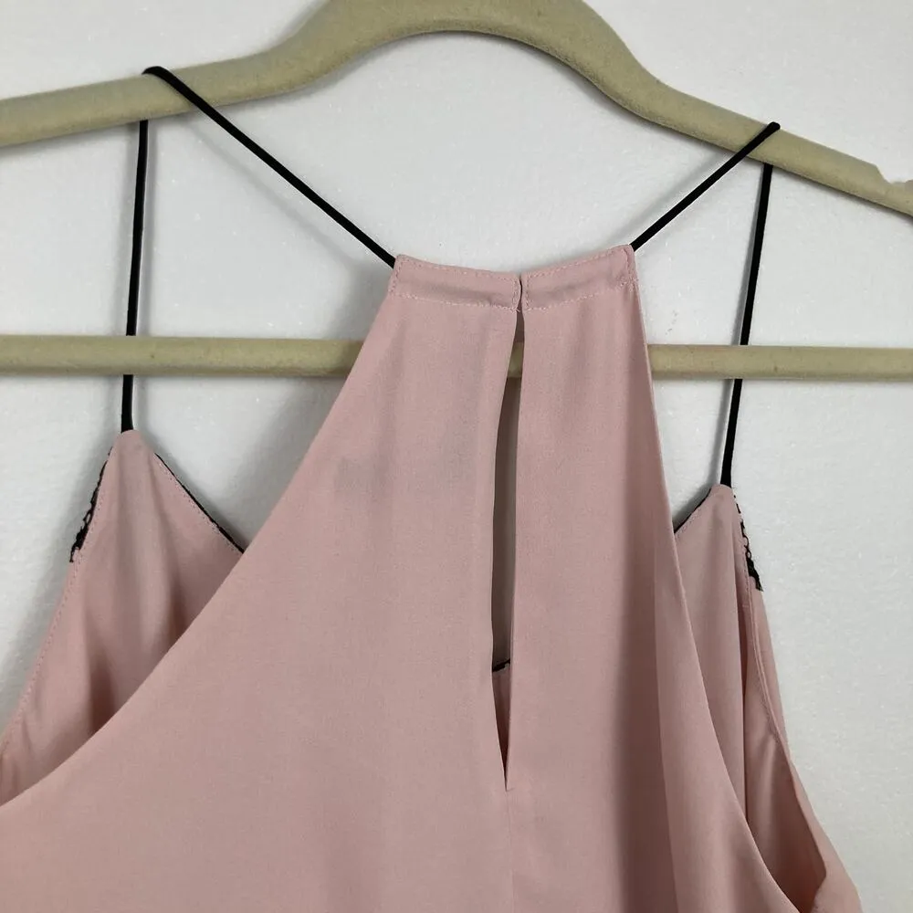 Y2K Express Womens S Pink Lace Trim Strappy Going Out Tank Top Coquette Fairy - Image 7