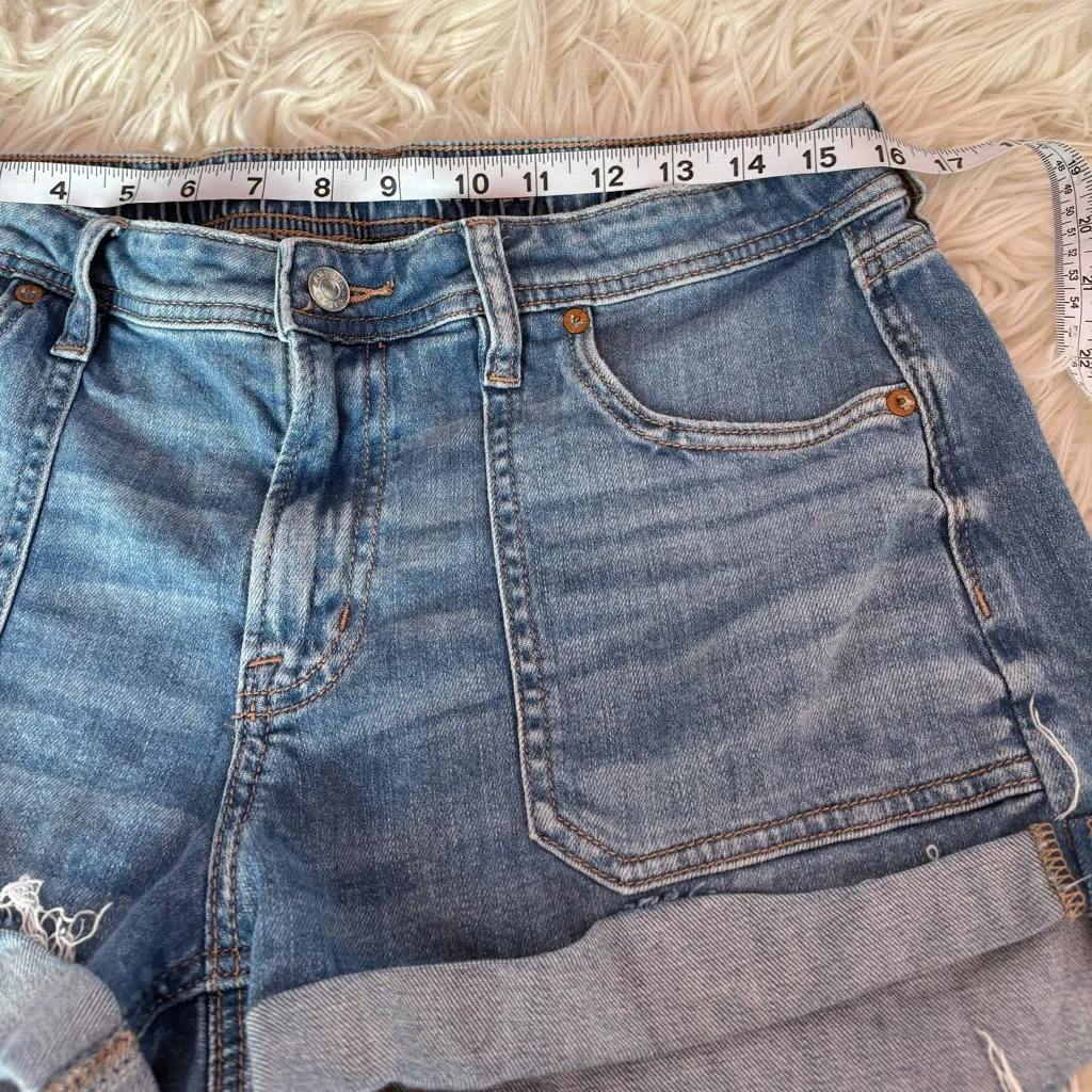 American Eagle Stretch Denim Utility Shorts Size 8 - Image 2