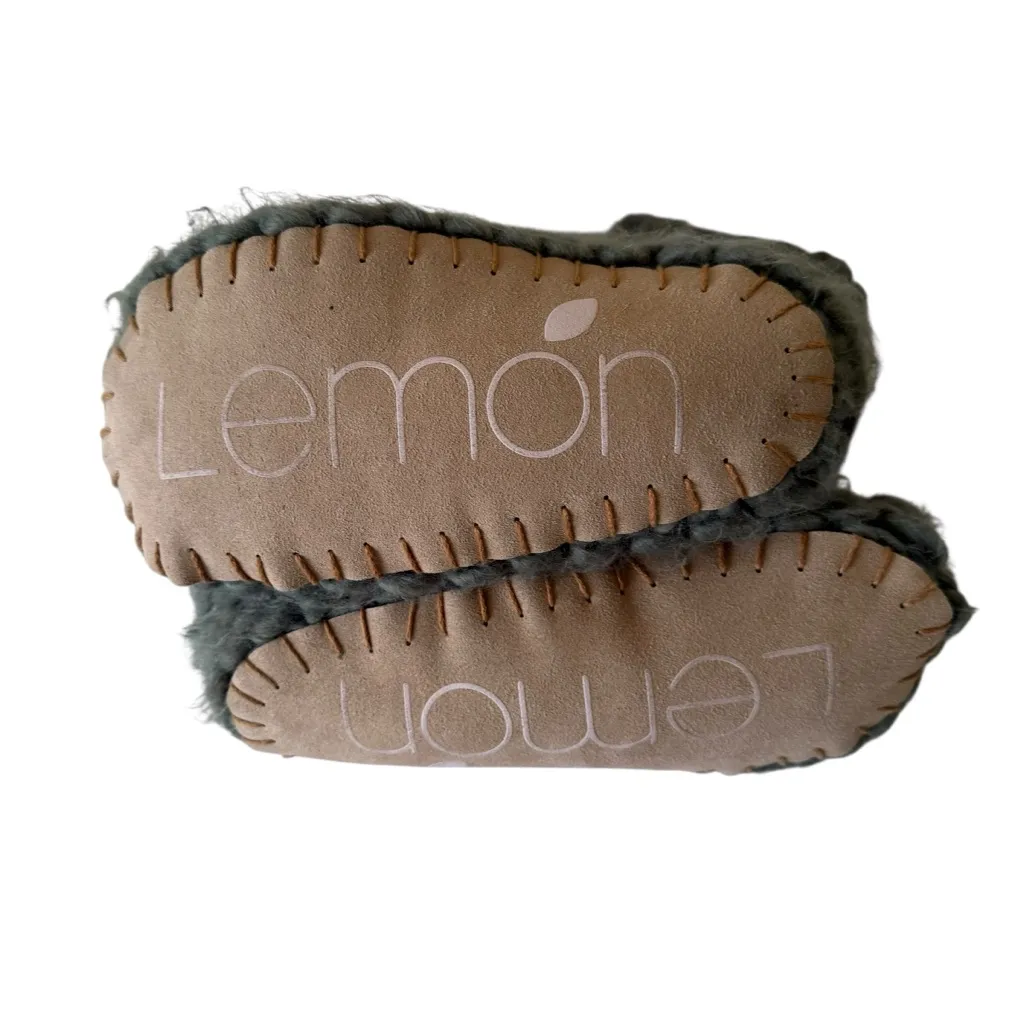 LEMON Women's Green Chunky Knit Cabin Cuffed Cute Bootie Slippers Size Small 5 - Image 6