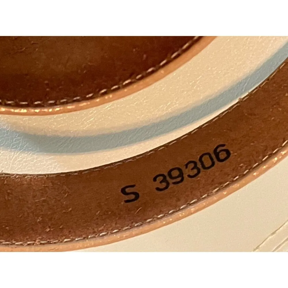 Brighton 90s Vintage Tan Leather Decorative Silver Buckle Belt S - Image 3