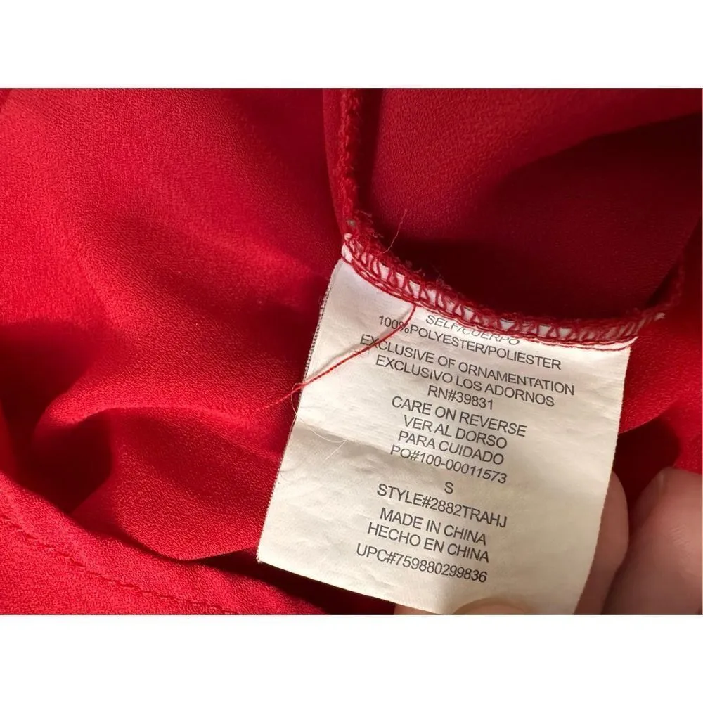 Sequin hearts red blouse size small - Image 7