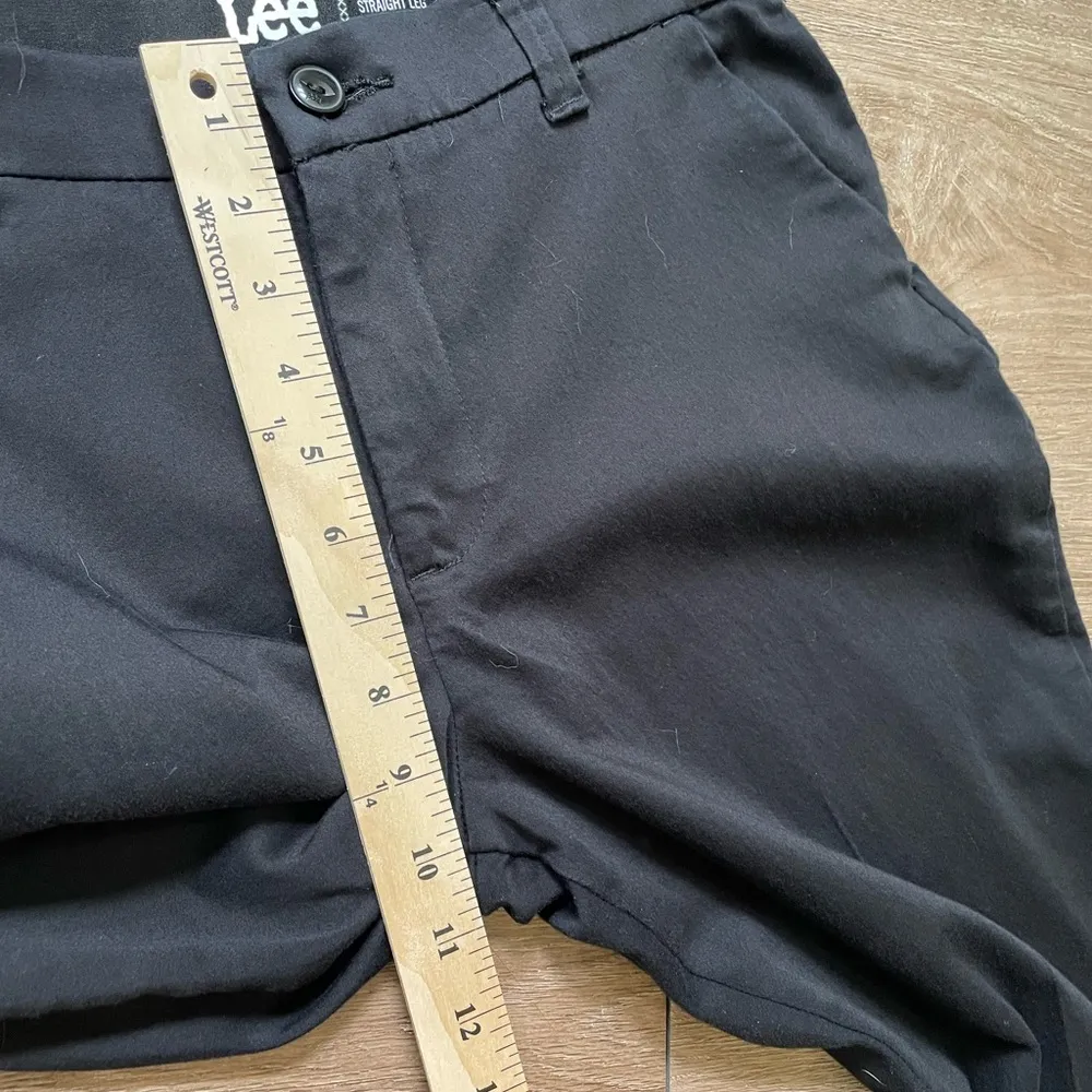 Lee Straight Leg Black Pants Regular Fit Mid Rise Pockets Cotton Blend ~ Size 8M - Image 12