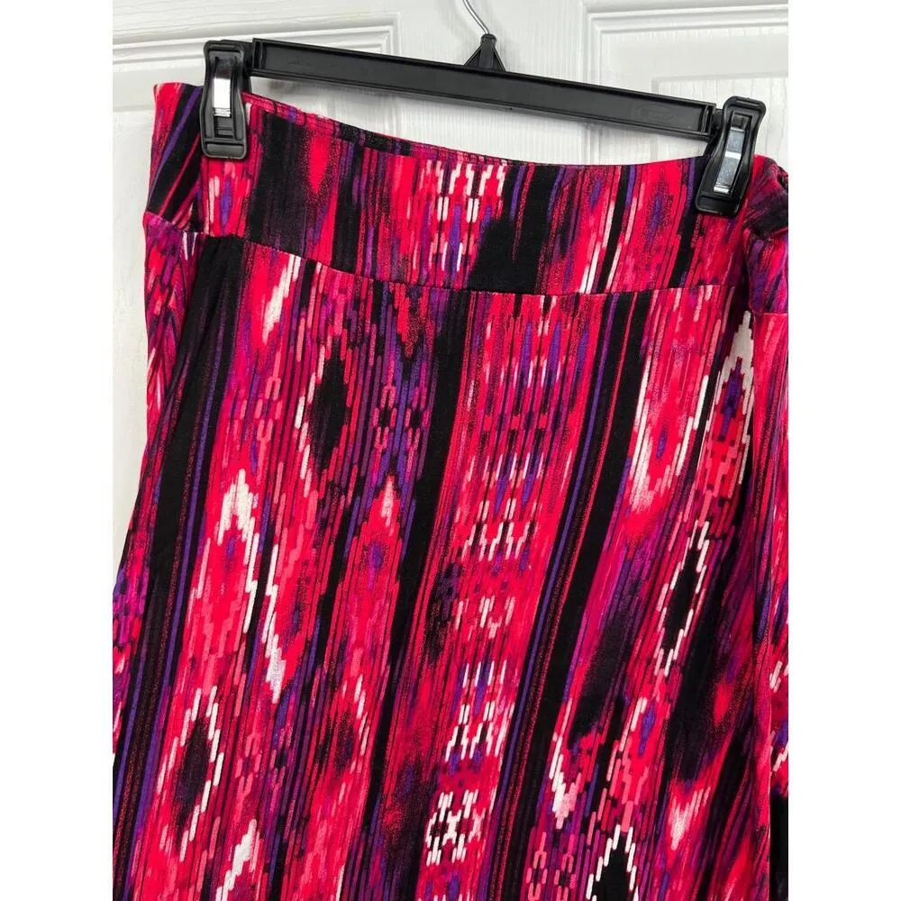Chelsea & Theodore Boho Maxi Skirt Womens Size M Pink Multi Ikat Boho Tribal Black Size M - Image 5