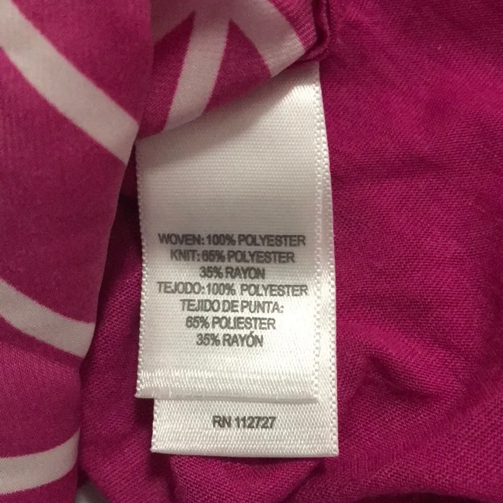 HANNA & GRACIE women’s hot pink chevron size small printed tank pullover v - Image 5