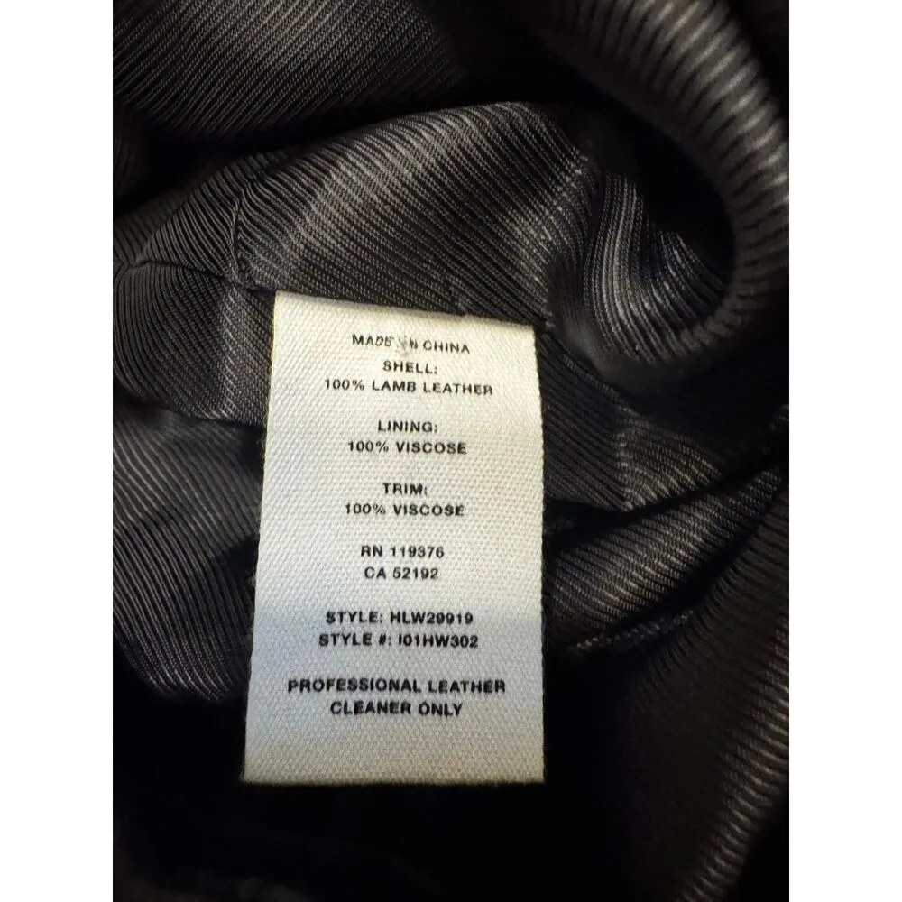 HELMUT LANG Black Leather Mini Skirt Button Front in Size 4 - Image 8