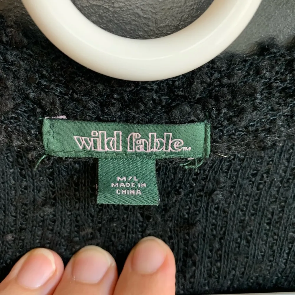 Wild Fable Black Poodle Fur Cardigan Doleman Sleeve Womens Size M/L - Image 4